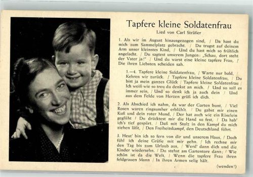 Verlag Robert Franke Tapfere kleine Soldatenfrau Lied von Sträßer