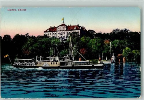 Insel Mainau 1913 Schloss , Raddampfer