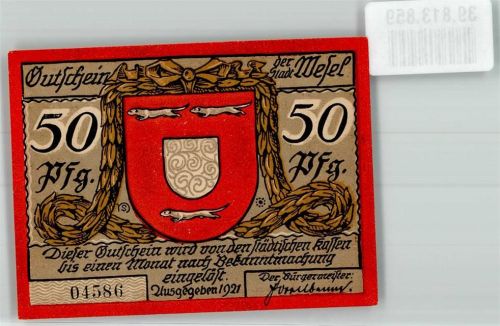 Wesel 1921 50 Pfennig