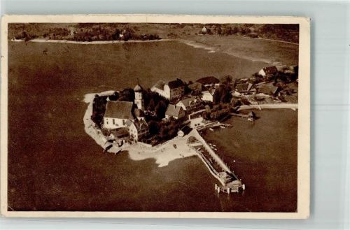 Wasserburg 1934 Reichswinterhilfe-Lotterie Bild 162 Fliegeraufnahme von Wasserburg am Bodensee Das schöne Deutschland