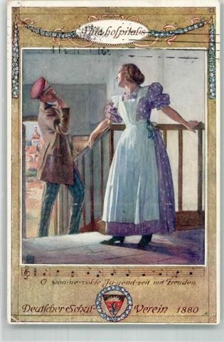 1911 Verlag Deutscher Schulverein Deutsche Lieder Nr. 17 Karte 92