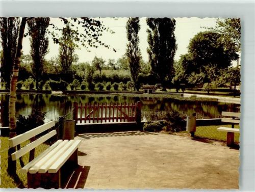 Nieheim Foto Original aus Archiv eines Ansichtskartenverlags Am Schwanenteich Ort handschriftlich