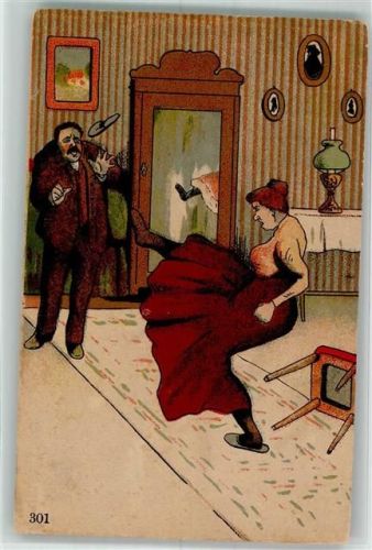 1918 Nr. 301 Humor Frau wirft einen Patoffel hoch