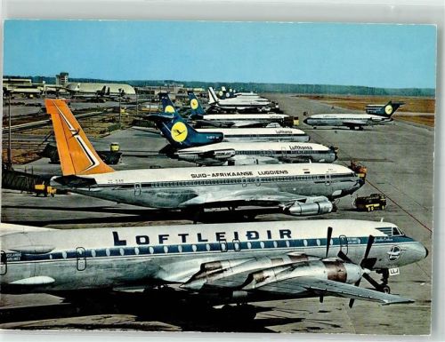 Frankfurt Viele Flugzeuge Suid-Afikaanse Lugdiens, Loftleidir , Lufthansa