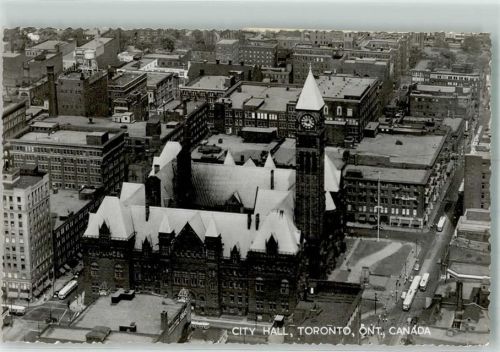 Toronto 1954 Fliegeraufnahme Rathaus Luftpost