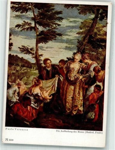 Auffinden des Moses Gemälde von Veronese Verlag Ackermann Nr. 3559 AK