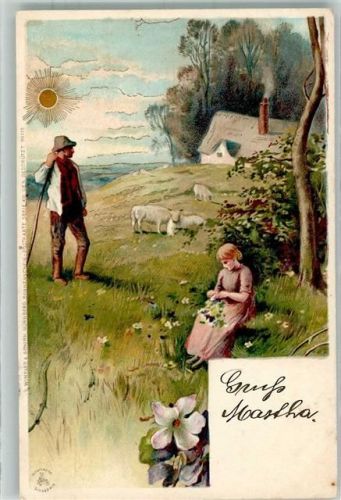 1900 Sonnenschein Karte Serie XIII Hirte Schafe