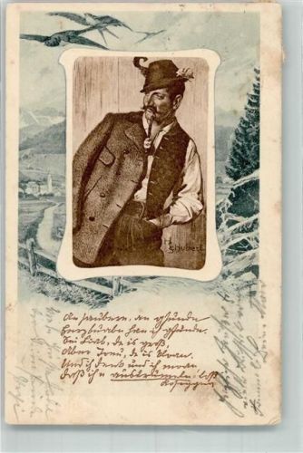 1902 Tracht Pfeife Schwalben