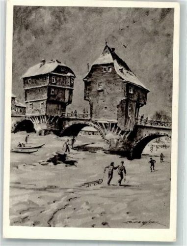 Bad Kreuznach Brückenhäuser im Schnee