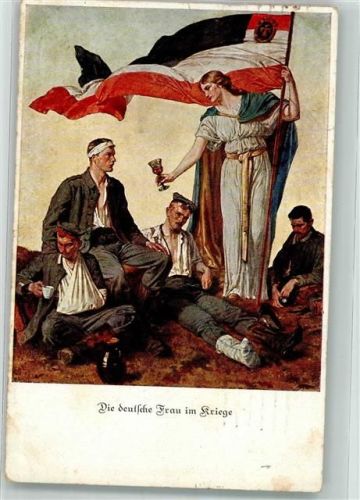 1914 Spenden AK Die deutsche Frau im Kriege Allegorie