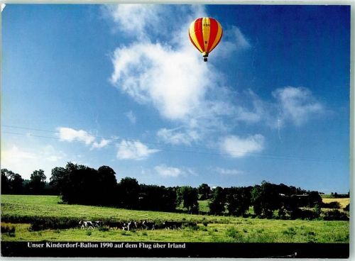 Kinderdorf-Ballon Pestalozzi 1990 über Irland Stempel 1994 Aerlong agus Balana