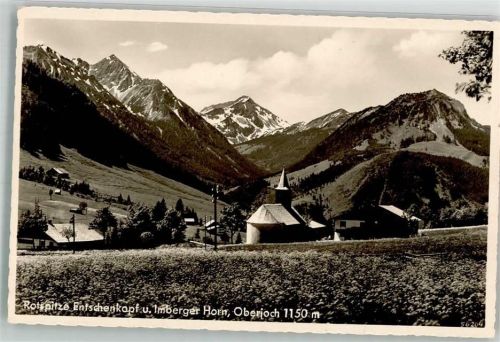 Hindelang 1937 Kirche Rotspitze Entschenkopf Imberger Horn Ort lt. Stempel