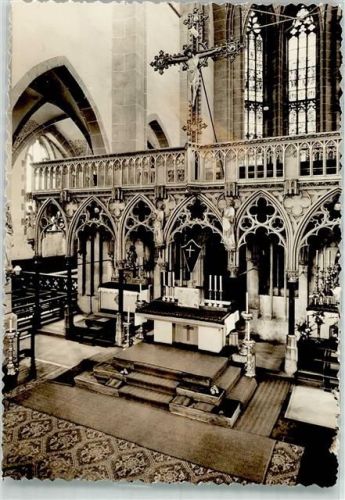 Oberwesel Kirche innen Ort handschriftlich Foto Original aus Archiv eines Ansichtskartenverlags