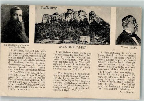 Staffelberg B.von Scheffel Gedicht Wanderfahrt Einsiedelmann Valentin vom Staffelberg