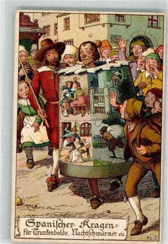 Spanischer Kragen f. Trunkenbolde Nachtschwärmer etc. Verlag E. Nister