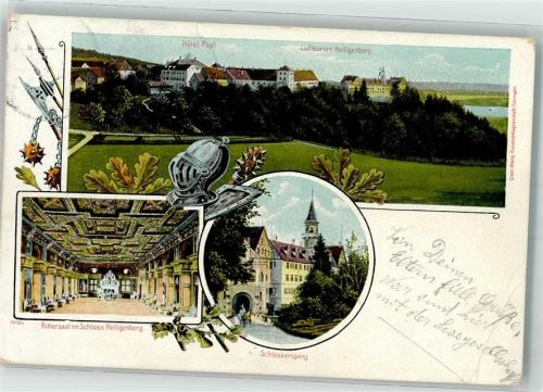 Heiligenberg 1900 Schloss Hotel Post Lithographie