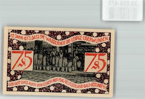 Zeulenroda 1921 75 Pfennig Wassernot