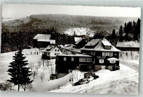 Hundsbach Winter Gasthaus Pension zur schönen Aussicht Auto