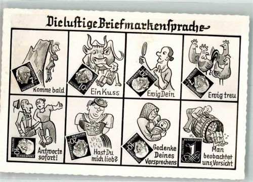 Marken mit dem Profil von Bundespräsident Theodor Heuss Humor Tracht Bergsteiger Verlag Peter Triem 573