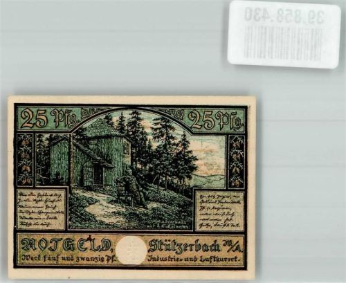 Stützerbach 1921 25 Pfg. Goethehäuschen