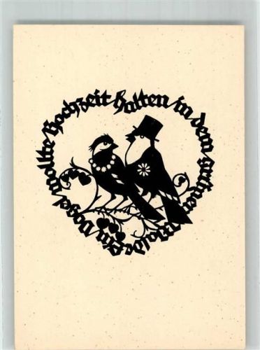 vermenschlicht Vögel Hochzeit Scherenschnitt