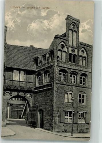 Lübeck 1915 Feldpost WK I Wache am Burgtor