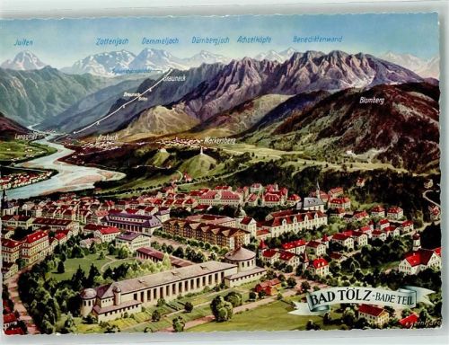 Bad Tölz Panoramakarte Nr. 339 Vogelschau