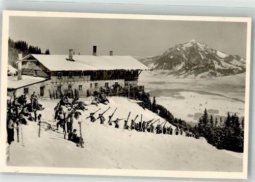Kemptner Hütte Gebrauchsspuren Winter Foto AK