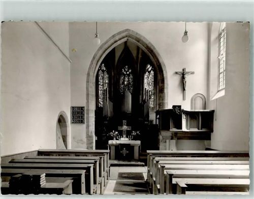 Aidlingen Inneres der Ev. Kirche Ort handschriftlich Foto Original aus Archiv eines Ansichtskartenverlags