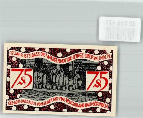 Zeulenroda 1921 75 Pfennig Wassernot