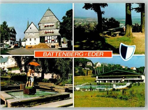 35088 W3559 Battenberg Eder - Hänsel u. Gretel Brunnen Freibad Oldtimer