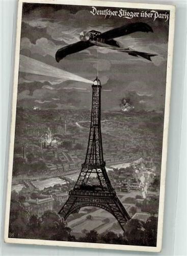 Paris 1915 Deutsche Flieger über Paris Eifelturm