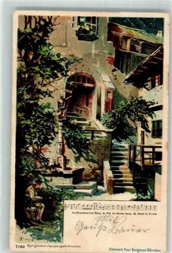 1902 Verlag Karl Stücker 7160 Am Brunnen vor dem Tor Noten
