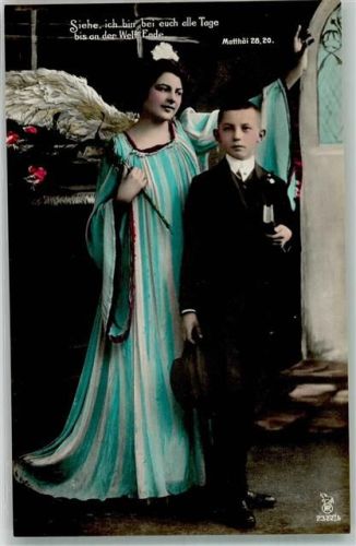 Rotophot Serie 2322-5 Engel Junge Bibel handkoloriert