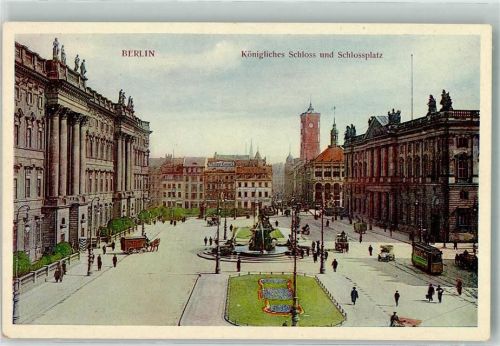 Berlin Mitte Königliches Schloss Schlossplatz Straßenbahn Denkmal B.K.W. Nr. 23