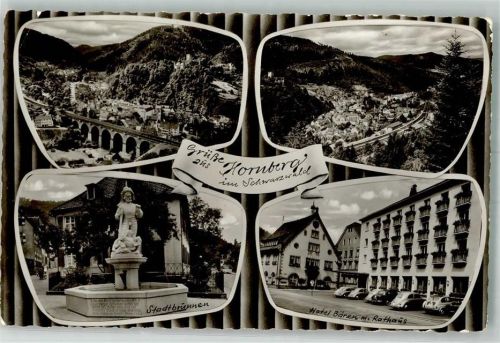 Hornberg Reichenbachviadukt Stadtbrunnen Hotel Bären Rathaus Verlag Mauthe Nr. 336522