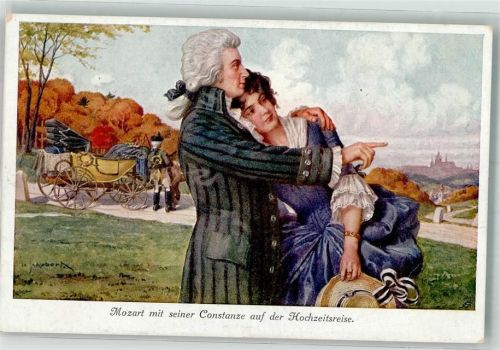 1917 Mozart u. Constanze Hochzeitsreise W.R.B.u. Co. Serie Nr. 22-129 K. u.. K. Etappenpost 144
