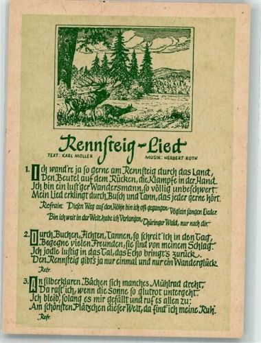 Rennsteig-Lied Text Karl Müller Musik Herbert Roth