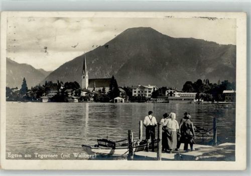 Rottach-Egern 1928 mit Tegernsee St. Laurentius Kirche und Wallberg Verlag Huber