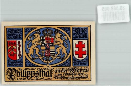 Philippsthal 1921 Eine Mark Webstuhl