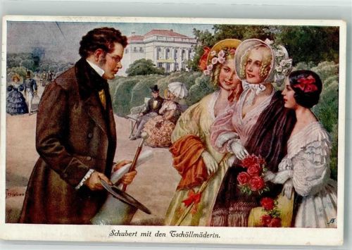 1917 Schubert mit den Tschöllmäderln Maschinenstempel
