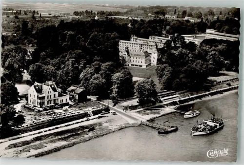 Mehlem Fliegeraufnahme des Ortes am Rhein mit Bundesanstalt für Landwirtschaft und Ernährung Rheinschifffahrt