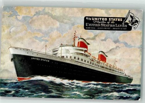 S/S United States Line Dampfer Künstlerkarte