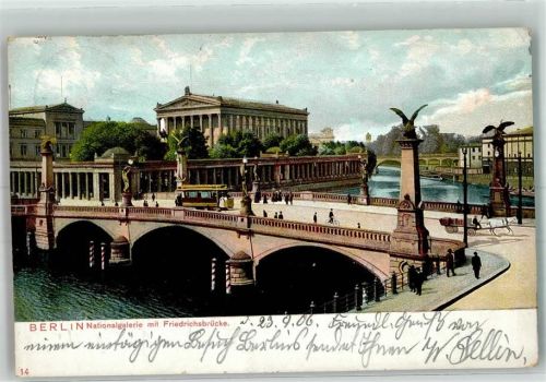 Berlin Mitte 1906 Straßenbahn Freidrichstrasse Nationalgelerie