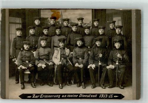 89073 W7900 Ulm , Donau 1915 Foto AK Deutsche Kavalleristen in Uniform im Fotostudio Ort lt. Fotograf Victoria