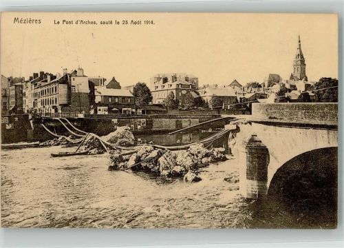 Charleville-Mezieres 1917 Le Pont d´Arches Feldpost WK I Soldatenheim
