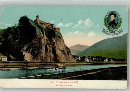 Usti nad Labem Burg Schreckenstein Portait Th. Körner Raddampfer
