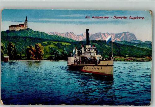 Andechs 1922 Raddampfer Augsburg auf dem Ammersee Verlag Zieher, Ottmar 4691
