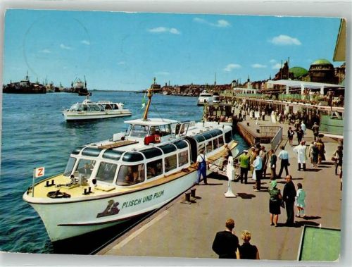 20095 W2000 Hamburg 1975 Foto AK Ausflugschiff Plisch und Plum Hafen