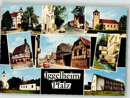 Böhl-Iggelheim Kriegerdenkmal Rathaus Mühle VW Käfer